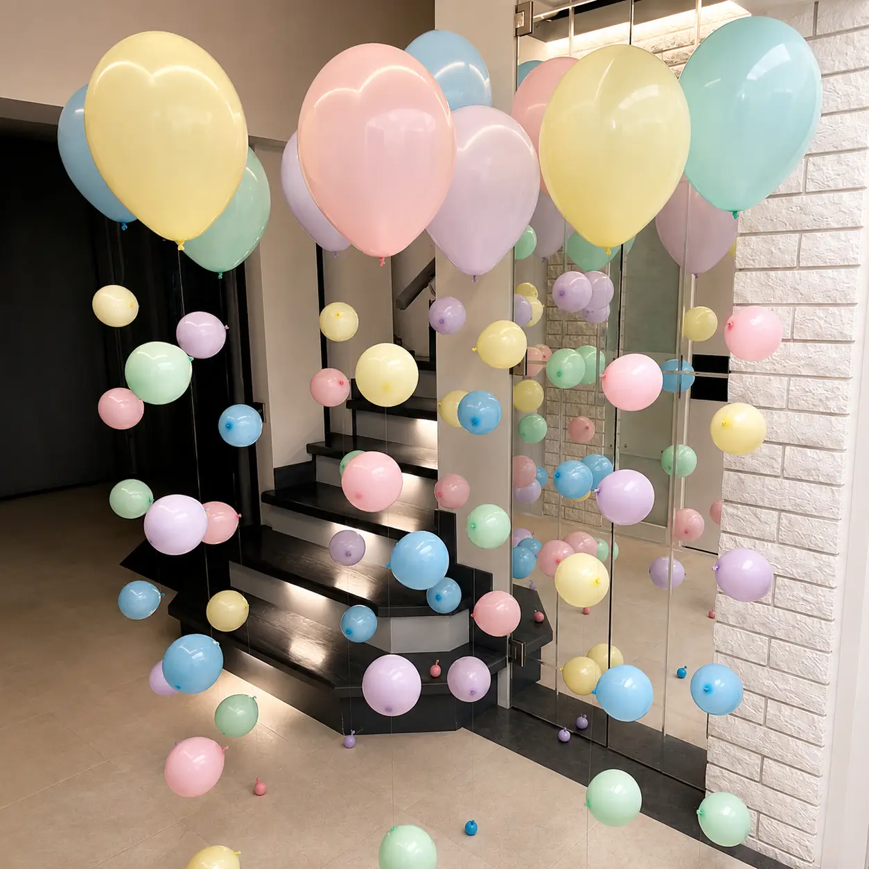 Balão Latex até 12" - Cores Solidas / Liso - Fitilho Decorado Bolinhas - GAS