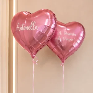Balão Metalizado (Estrela / Redondo / Coração) - Até 20" - Personalizado - GAS