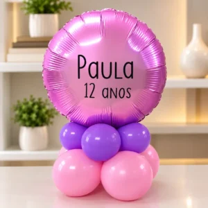 Centro de Mesa Balão Metalizado até 20" (Estrela, Redondo, Coração, Personagens)